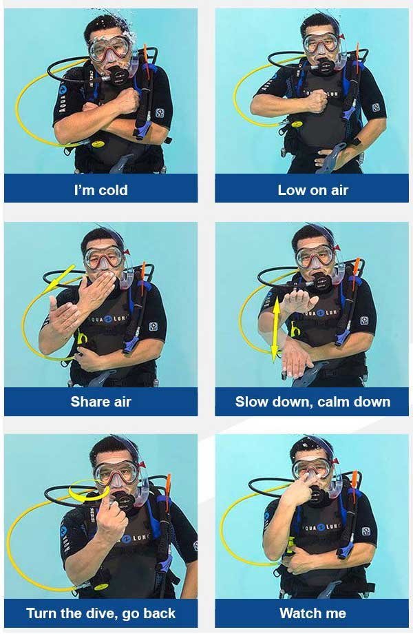 PADI handsignals